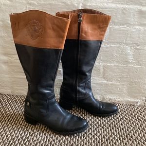 Franco Sarto Black/Brown Riding Boots - size 8.5M
